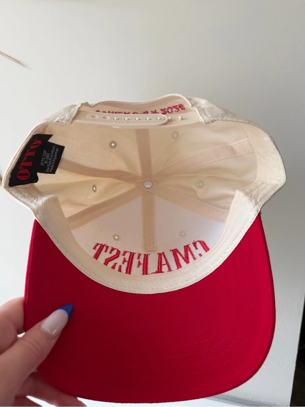 OTTO Two-Tone Cream and Red 'CMA FEST' Baseball Hat